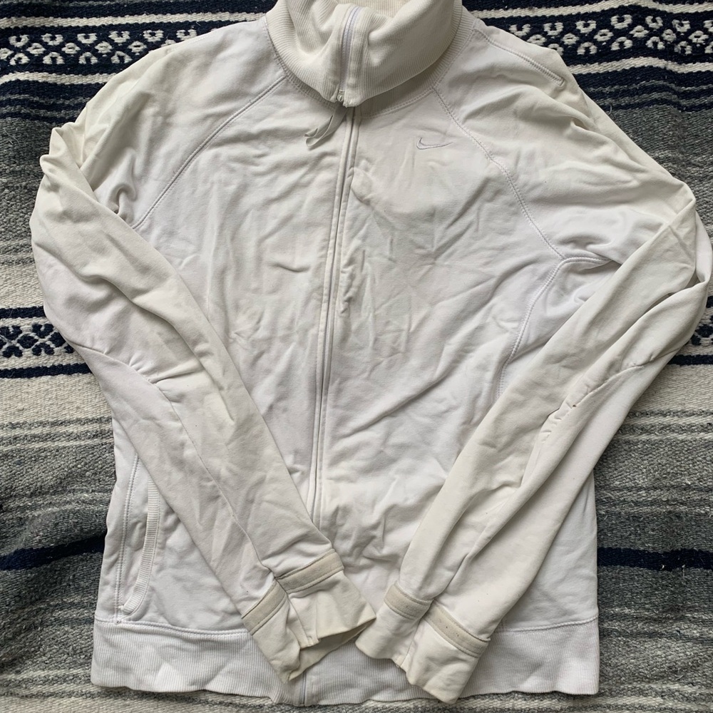 Y2K Nike White Full-Zip Jacket Size Large